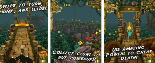 Gameplay screenshot from temple run for Android