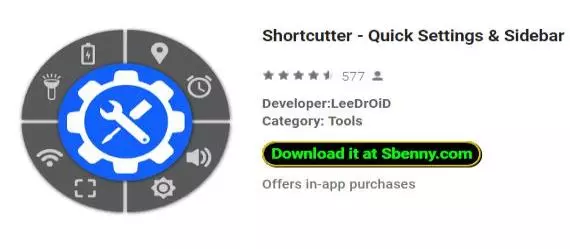 shortcutter quick settings and sidebar