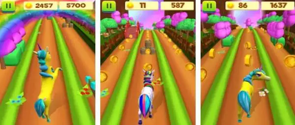 Gameplay screenshot from unicorn run fun run game for Android
