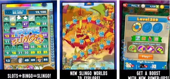 Gameplay screenshot from slingo adventure bingo and slots for Android