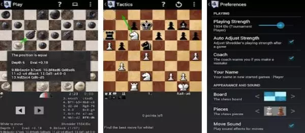 Gameplay screenshot from shredder chess for Android