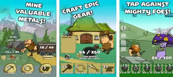 Gameplay screenshot from tap team troika a viking clicker for Android