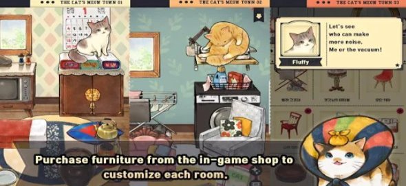 Gameplay screenshot from the cat s meow town for Android