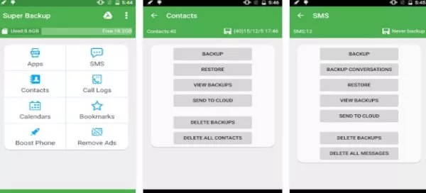 Gameplay screenshot from super backup and restore for Android
