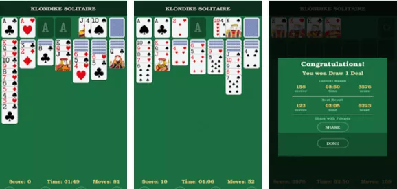 Gameplay screenshot from solitaire klondike for Android