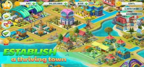 Gameplay screenshot from town city village building sim paradise game 4 u for Android