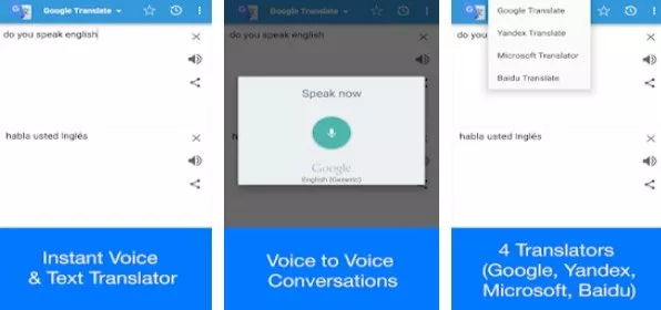Gameplay screenshot from speak to voice translator for Android