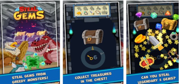 Gameplay screenshot from steal gems dragon s treasure for Android