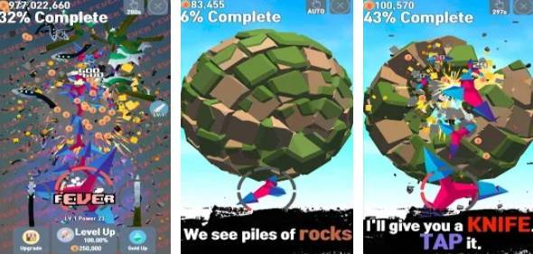 Gameplay screenshot from tap knife vip for Android