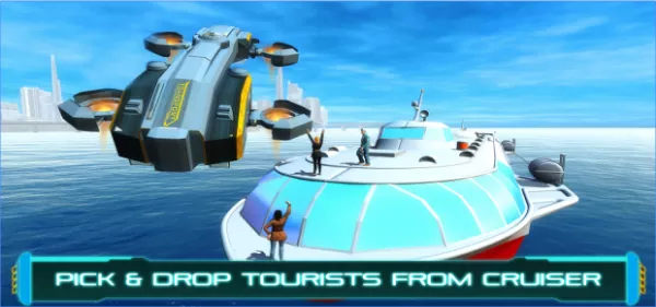 Gameplay screenshot from tourist futuristic flying car for Android