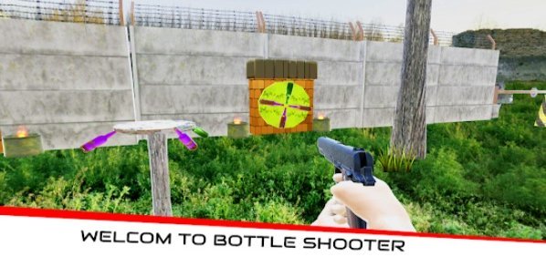 Gameplay screenshot from shooter master real 3d bottle shooting game for Android