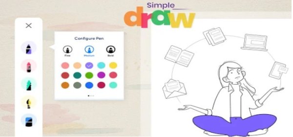 Gameplay screenshot from simple draw pro draw and paint tool for Android