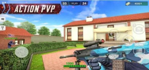 Gameplay screenshot from special ops gun shooting online fps war game for Android