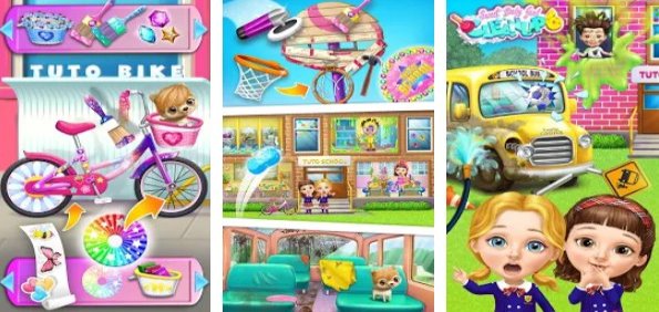 Gameplay screenshot from sweet baby girl cleanup 6 cleaning fun at School for Android