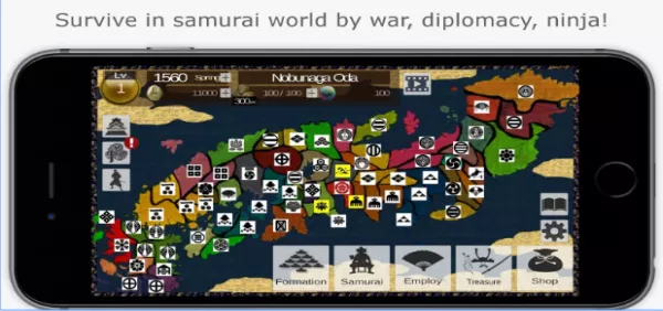 Gameplay screenshot from the samurai wars for Android