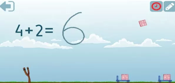 Gameplay screenshot from second grade math addition for Android