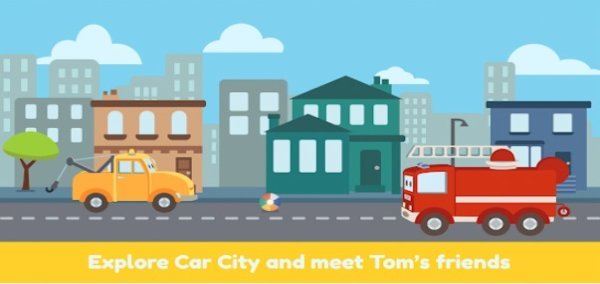 Gameplay screenshot from tom the tow truck drive in car city mini mango for Android