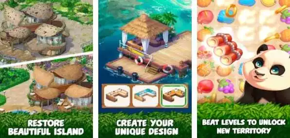 Gameplay screenshot from tropical forest match 3 story for Android