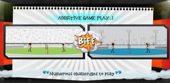 Gameplay screenshot from stickman badminton for Android