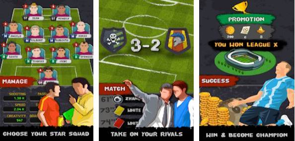 Gameplay screenshot from the boss football league soccer management for Android