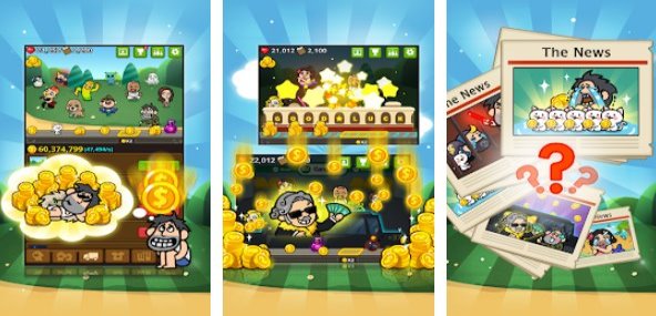 Gameplay screenshot from the rich king vip amazing clicker for Android