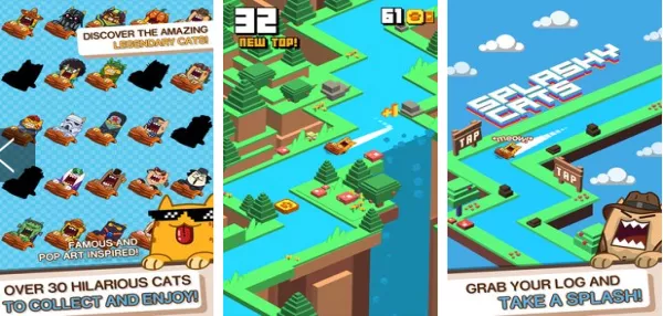Gameplay screenshot from splashy cats endless zigzag for Android