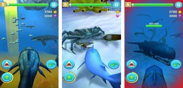 Gameplay screenshot from shark simulator for Android