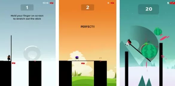 Gameplay screenshot from stick hero for Android