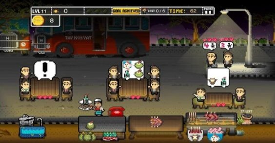 Gameplay screenshot from satay club street food diner for Android