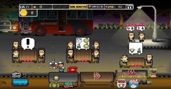Gameplay screenshot from satay club street food diner for Android