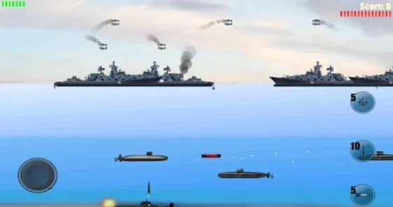 Gameplay screenshot from submarine attack for Android