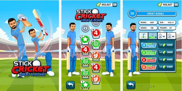 stick cricket virat and rohit