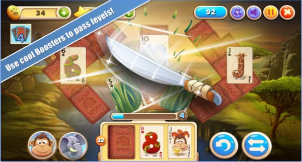 Gameplay screenshot from solitaire safari for Android