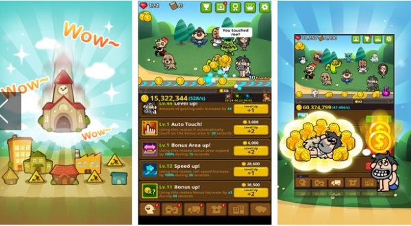Gameplay screenshot from the rich king gold clicker for Android