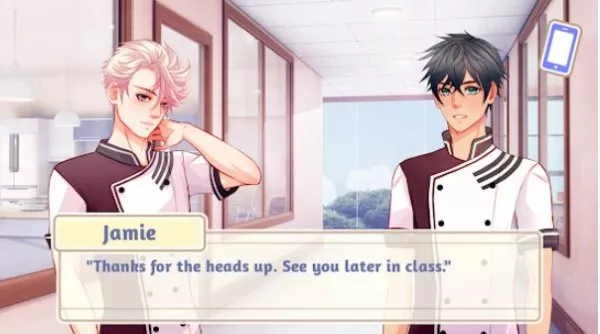Gameplay screenshot from sifting thyme otome visual novel for Android