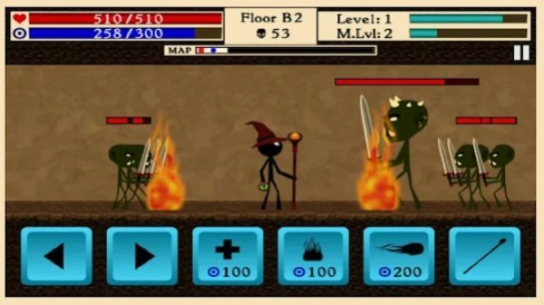 Gameplay screenshot from the wizard stickman 2mb games for Android