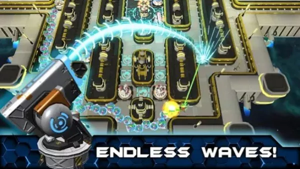 Gameplay screenshot from sci fi tower defense module td for Android