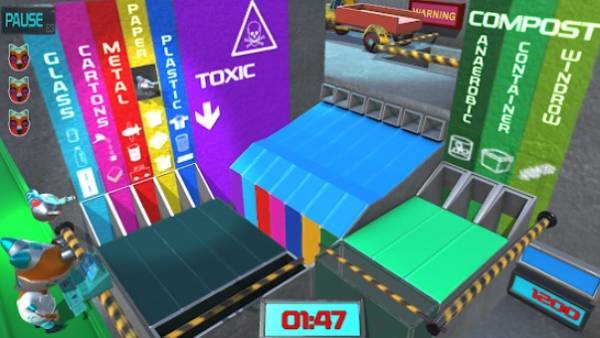 Gameplay screenshot from sort it the recycling game for Android