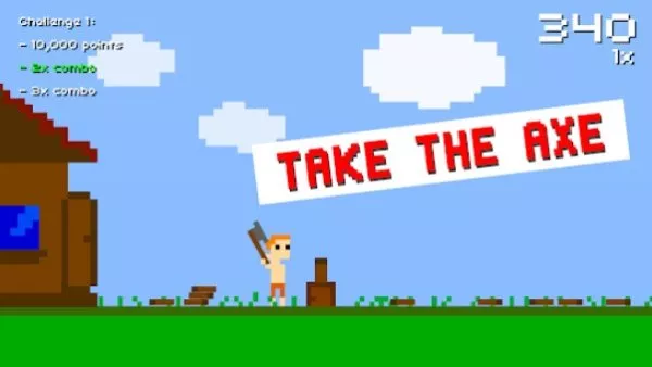 Gameplay screenshot from super lumberjack top indie clicker game for Android