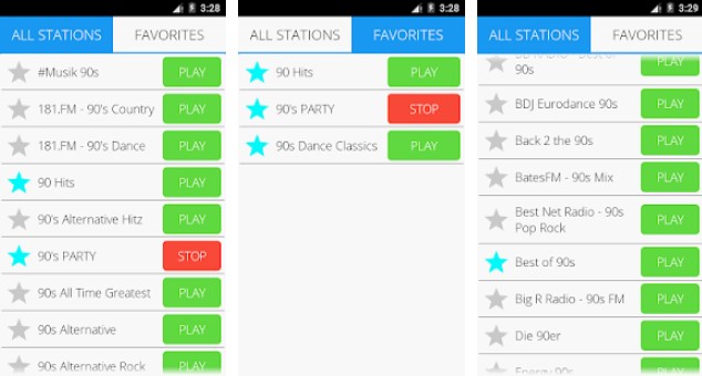 Gameplay screenshot from 90s music radio pro for Android