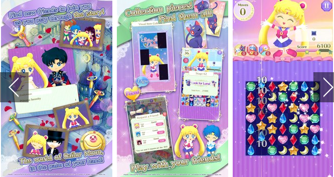 Gameplay screenshot from Sailor Moon Drops for Android