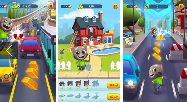 Gameplay screenshot from Talking Tom Gold Run for Android