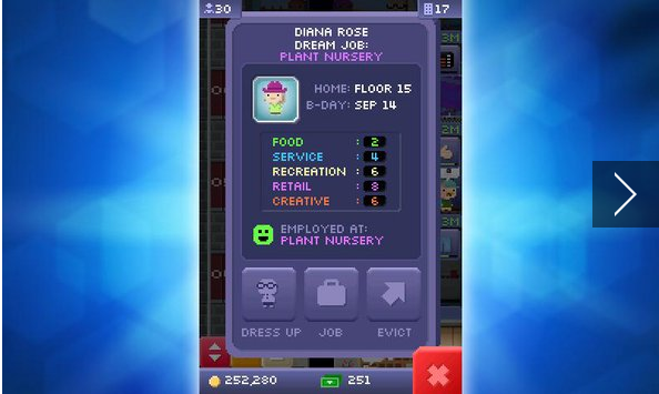 Gameplay screenshot from Tiny Tower for Android