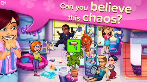 Gameplay screenshot from sally s salon kiss and make up for Android