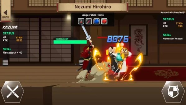 Gameplay screenshot from samurai kazuya idle tap rpg for Android