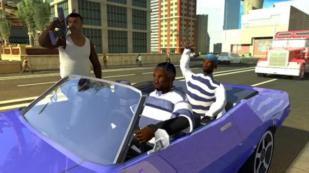 Gameplay screenshot from san andreas gang wars the real theft fight for Android
