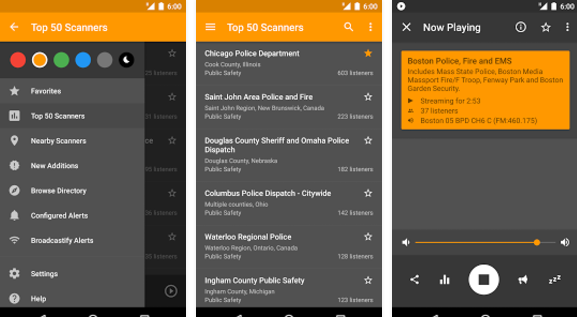 Gameplay screenshot from scanner radio pro for Android