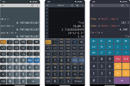 Gameplay screenshot from scientific calculator plus for Android