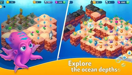 морское слияние аквариумная игра и морская головоломка MOD APK Android
