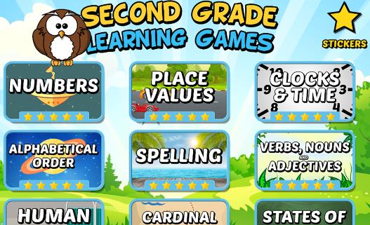 second grade learning games free